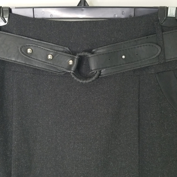 Gilani Women's A-line Flared Midi Skirt Size 10 With Belt Black - Picture 5 of 9